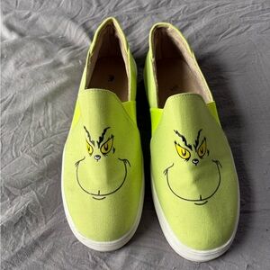 Neon Green Grinch Slip-On Shoes